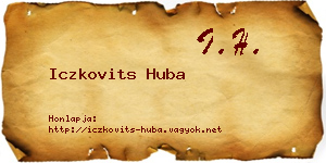 Iczkovits Huba névjegykártya
